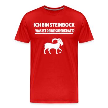 Steinbock Sternzeichen - Männer Premium Bio T-Shirt - Rot - Vorne - Damien (186cm)