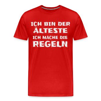 Ich Bin der Älteste - Männer Premium Bio T-Shirt - Rot - Vorne - Damien (186cm)
