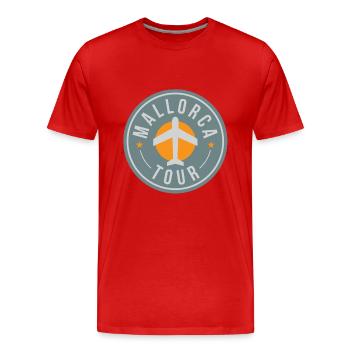 Mallorca tour airplane gift party departure trip - Men's Premium Organic T-Shirt - red - Front - Damien (186cm)
