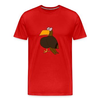 Kleiner tollpatschiger Adler - Männer Premium Bio T-Shirt - Rot - Vorne - Damien (186cm)