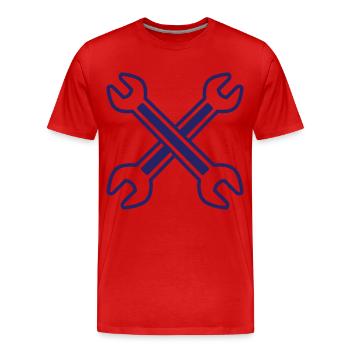 Clé Crossed - T-shirt bio Premium Homme - rouge - Devant - Damien (186cm)