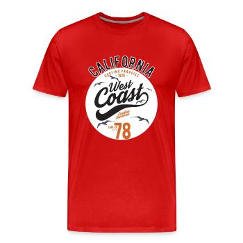 California West Coast Surfing Paradise Summer 78 - Männer Premium Bio T-Shirt - Rot - Vorne - Damien (186cm)