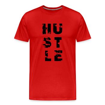 Cadeau de Hustler travailleur ouvrier Vintage HUSTLE - T-shirt bio Premium Homme - rouge - Devant - Damien (186cm)