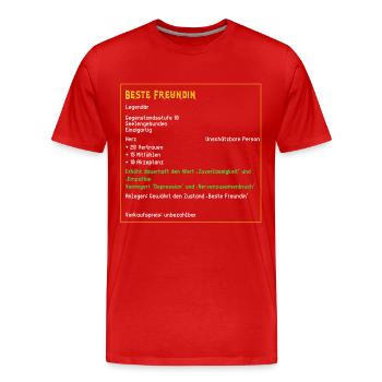 Legendäre Beste Freundin Legendär Held PC Zocken - Männer Premium Bio T-Shirt - Rot - Vorne - Damien (186cm)
