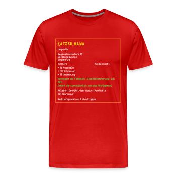 Legendäre Katzenmama Legendär Katzen Tiere Cat - Männer Premium Bio T-Shirt - Rot - Vorne - Damien (186cm)