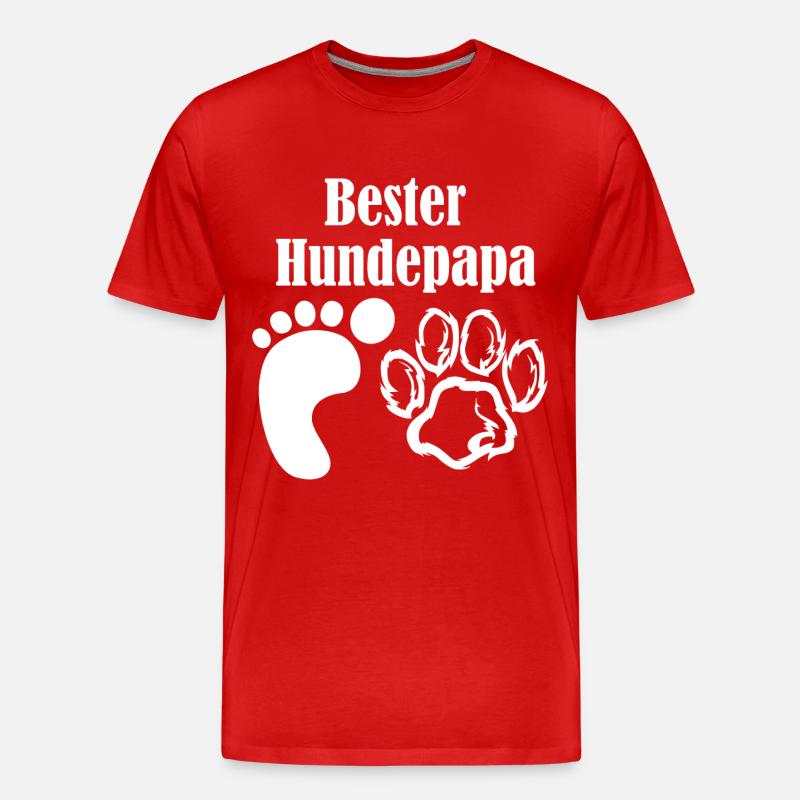 Bester Hundepapa - Männer Premium Bio T-Shirt - Rot