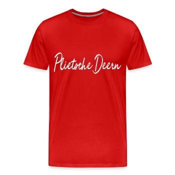Allemagne du Nord Plietsche Deern - Le meilleur du nord - T-shirt bio Premium Homme - rouge - Devant - Damien (186cm)