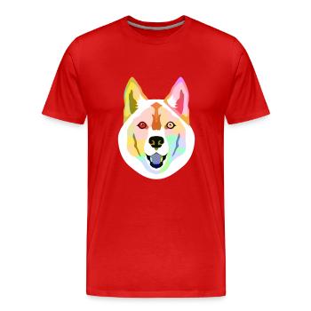 chien - T-shirt bio Premium Homme - rouge - Devant - Damien (186cm)