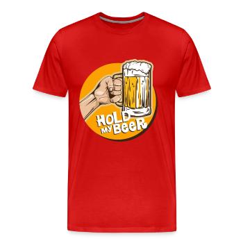 bière - T-shirt bio Premium Homme - rouge - Devant - Damien (186cm)