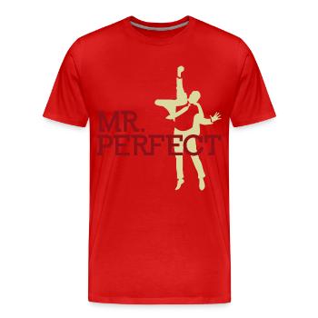 Mr. Perfect - Männer Premium Bio T-Shirt - Rot - Vorne - Damien (186cm)