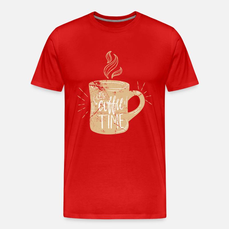 Kaffee - Männer Premium Bio T-Shirt - Rot