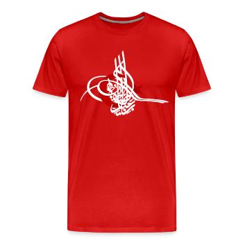 Tughra - Männer Premium Bio T-Shirt - Rot - Vorne - Damien (186cm)