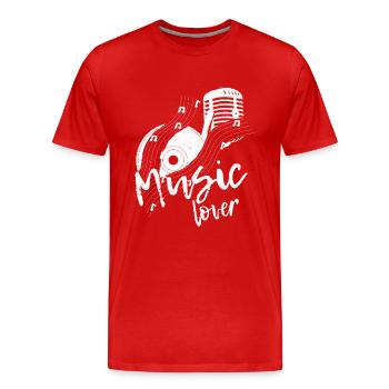 music - Men's Premium Organic T-Shirt - red - Front - Damien (186cm)