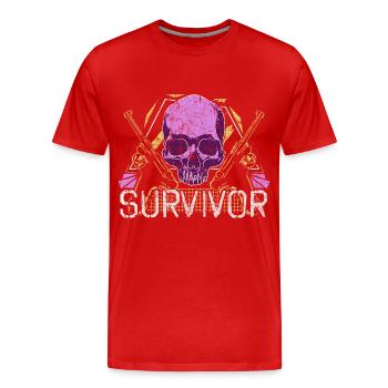 Spruch Totenkopf - Männer Premium Bio T-Shirt - Rot - Vorne - Damien (186cm)