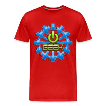 geek - T-shirt bio Premium Homme - rouge - Devant - Damien (186cm)