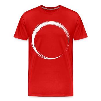 Kreisform Kreis Symbol Design Variante Neu weiß - Männer Premium Bio T-Shirt - Rot - Vorne - Damien (186cm)