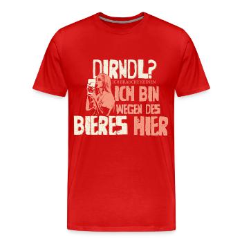 Dirndl - Männer Premium Bio T-Shirt - Rot - Vorne - Damien (186cm)