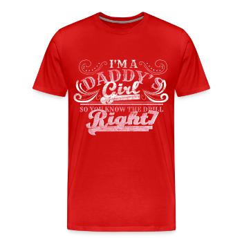 Vater Tochter Geschenkidee - Männer Premium Bio T-Shirt - Rot - Vorne - Damien (186cm)