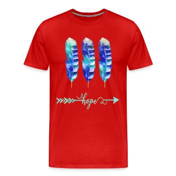 Hope - Männer Premium Bio T-Shirt - Rot - Vorne - Damien (186cm)