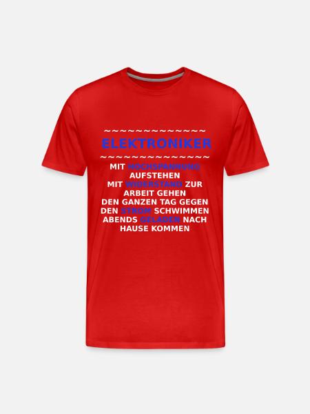 elektroniker - Männer Premium Bio T-Shirt - Rot