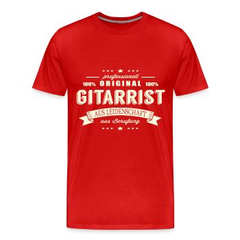 Gitarrist aus Leidenschaft - Männer Premium Bio T-Shirt - Rot - Vorne - Damien (186cm)