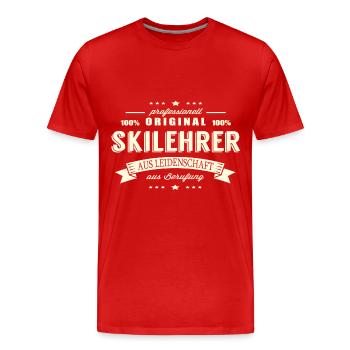 Skilehrer aus Leidenschaft - Männer Premium Bio T-Shirt - Rot - Vorne - Damien (186cm)