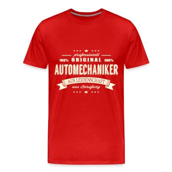 Automechaniker aus Leidenschaft - Männer Premium Bio T-Shirt - Rot - Vorne - Damien (186cm)