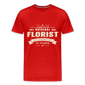 Florist aus Leidenschaft - Männer Premium Bio T-Shirt - Rot - Vorne - Damien (186cm)