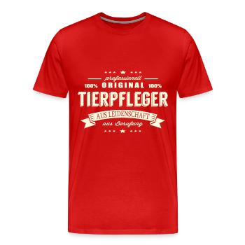 Tierpfleger aus Leidenschaft - Männer Premium Bio T-Shirt - Rot - Vorne - Damien (186cm)