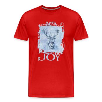 Joy to the world - Männer Premium Bio T-Shirt - Rot - Vorne - Damien (186cm)