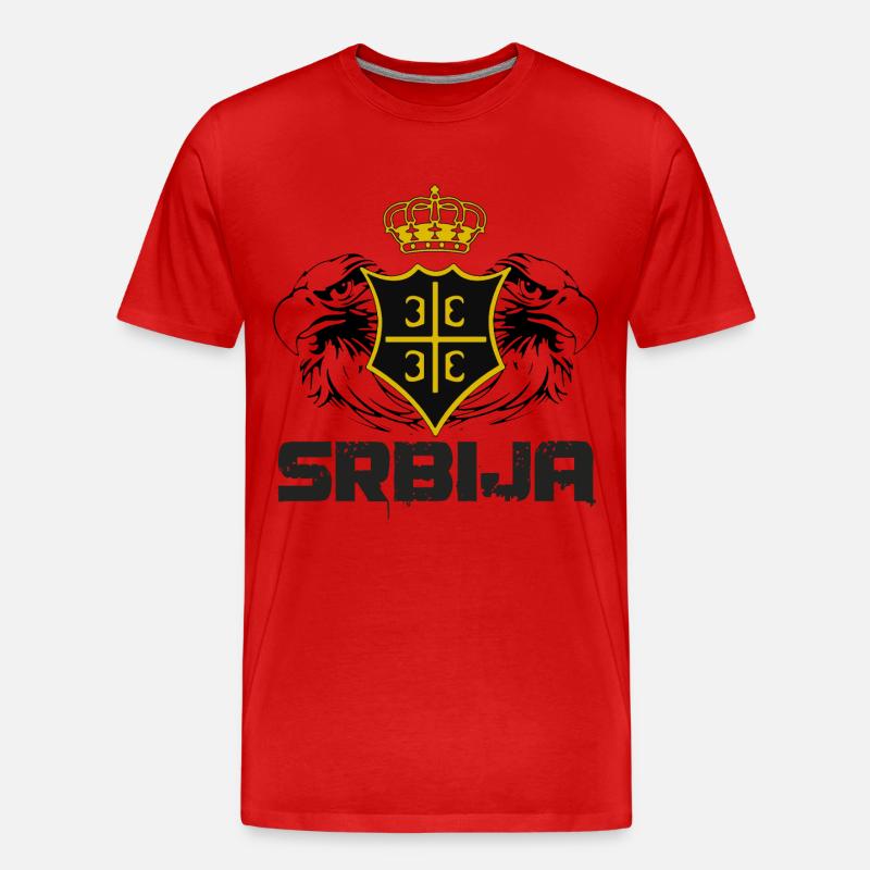 Srbija - Männer Premium Bio T-Shirt - Rot