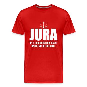 Anwalt - Männer Premium Bio T-Shirt - Rot - Vorne - Damien (186cm)