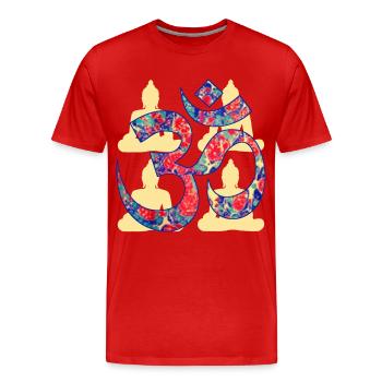 om with buddha e 42 - Men's Premium Organic T-Shirt - red - Front - Damien (186cm)