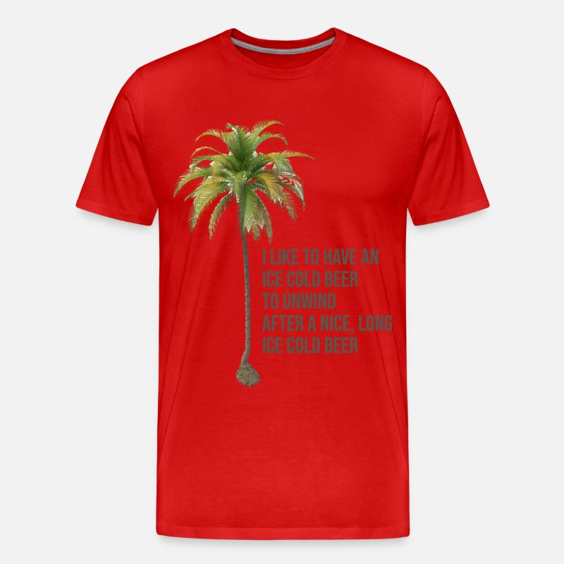 Palmen-Zitat - Männer Premium Bio T-Shirt - Rot