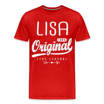 Lisa ORIGINAL benutzerdefinierten Vorname Lisa - Männer Premium Bio T-Shirt - Rot - Vorne - Damien (186cm)