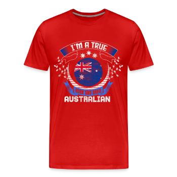 Australien Känguru Kontinent Geschenk - Männer Premium Bio T-Shirt - Rot - Vorne - Damien (186cm)