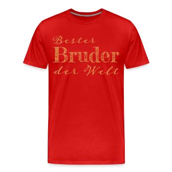 Bruder Geschwister Geschenk Geschenkidee - Männer Premium Bio T-Shirt - Rot - Vorne - Damien (186cm)
