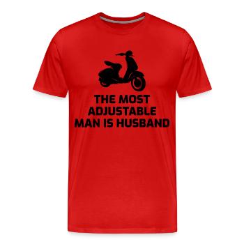 Roller Fahrer Roller Motorrad Ehemann Ehefrau - Männer Premium Bio T-Shirt - Rot - Vorne - Damien (186cm)
