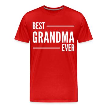 BEST GRANDMA EVER. GRANDMA GIFT. - Men's Premium Organic T-Shirt - red - Front - Damien (186cm)