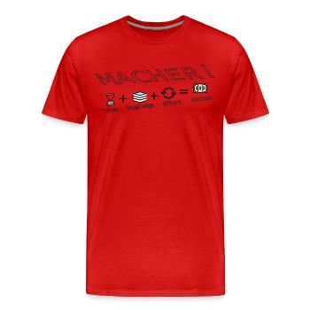 Macher- Tun es einfach ! - Männer Premium Bio T-Shirt - Rot - Vorne - Damien (186cm)