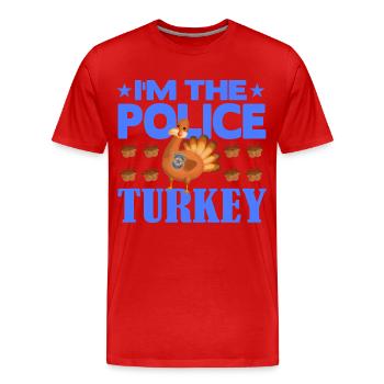 Je suis la police turque - T-shirt bio Premium Homme - rouge - Devant - Damien (186cm)