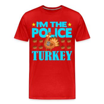 Je suis la police turque - T-shirt bio Premium Homme - rouge - Devant - Damien (186cm)