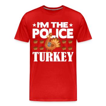 Je suis la police turque - T-shirt bio Premium Homme - rouge - Devant - Damien (186cm)