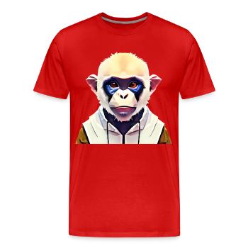 Polygon Affe - Männer Premium Bio T-Shirt - Rot - Vorne - Damien (186cm)