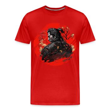 Samurai Japan Kultur - Männer Premium Bio T-Shirt - Rot - Vorne - Damien (186cm)