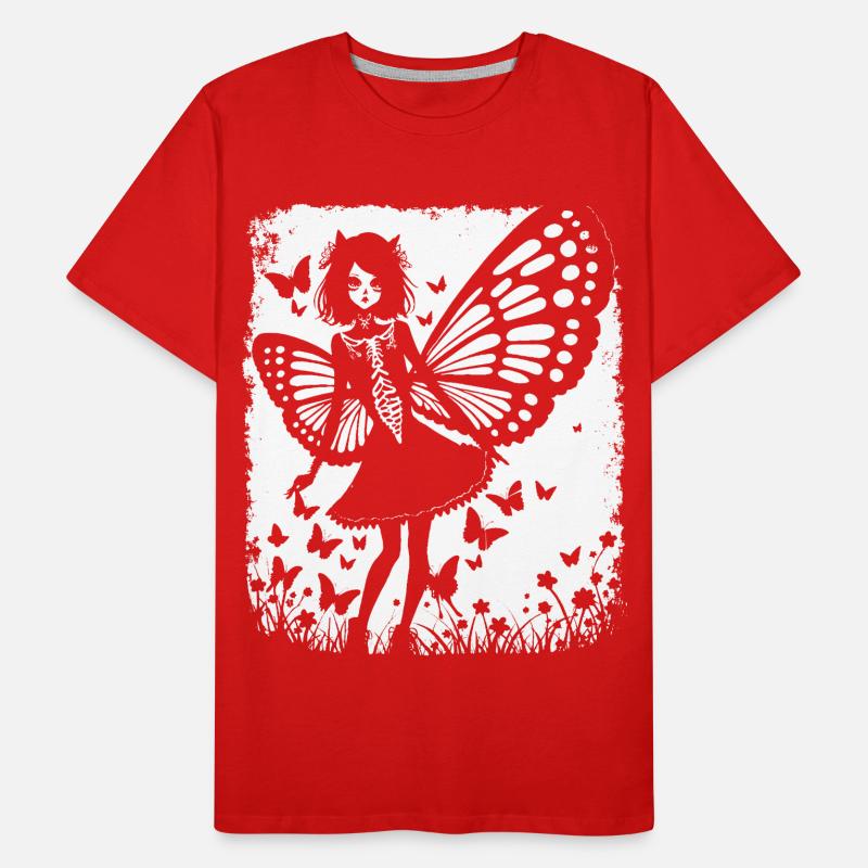 Fairycore Esthétique Squelette Fée Goth Gothique G T-shirt bio Premium Homme