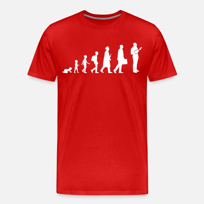 Evolution Ukulele - Männer Premium Bio T-Shirt - Rot