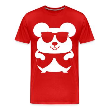 Hamster drôle avec des lunettes de soleil Hamsters - T-shirt bio Premium Homme - rouge - Devant - Damien (186cm)