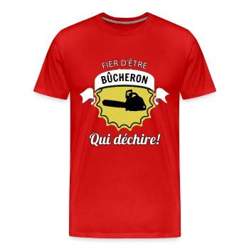 Bûcheron - T-shirt bio Premium Homme - rouge - Devant - Damien (186cm)