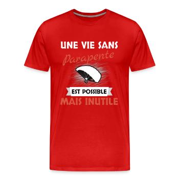 Parapente - T-shirt bio Premium Homme - rouge - Devant - Damien (186cm)
